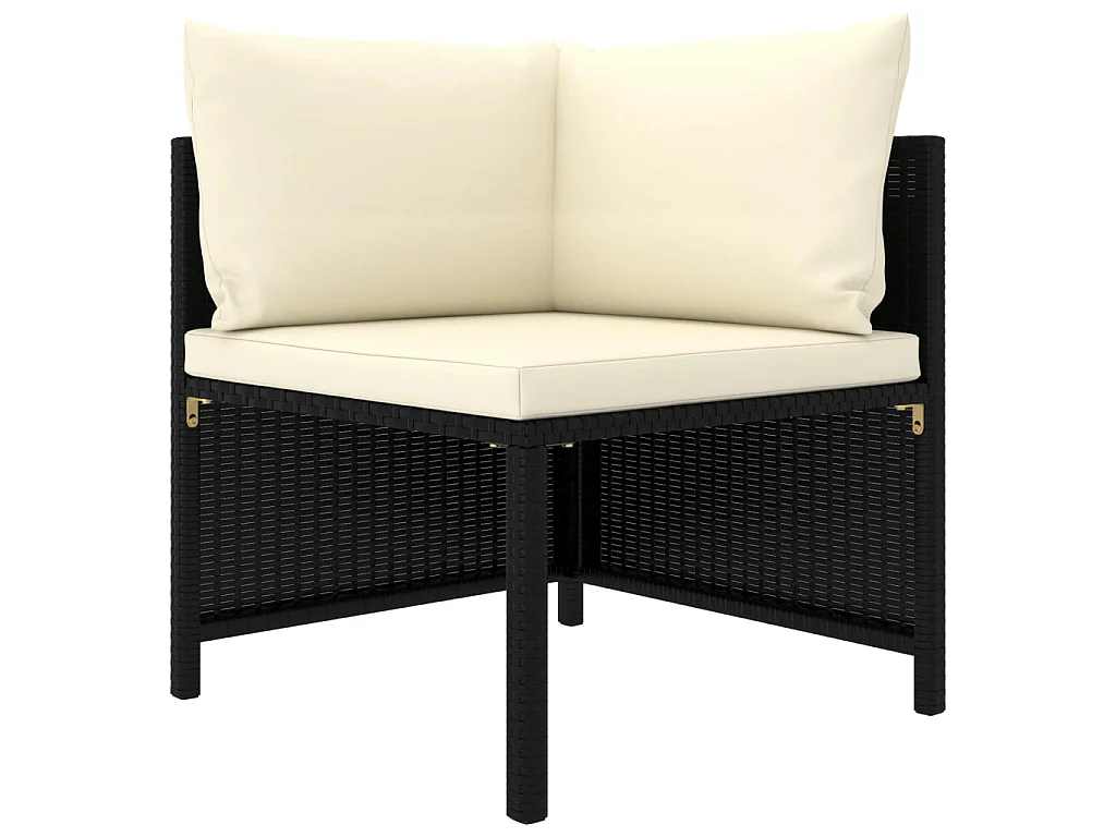 Salon de jardin 10 pcs avec coussins Résine tressée Noir 35