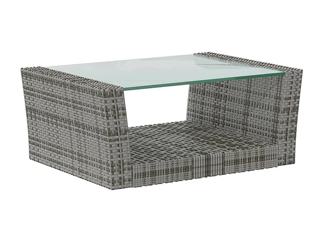 Salon de jardin 16 pcs avec coussins Résine tressée Gris 2