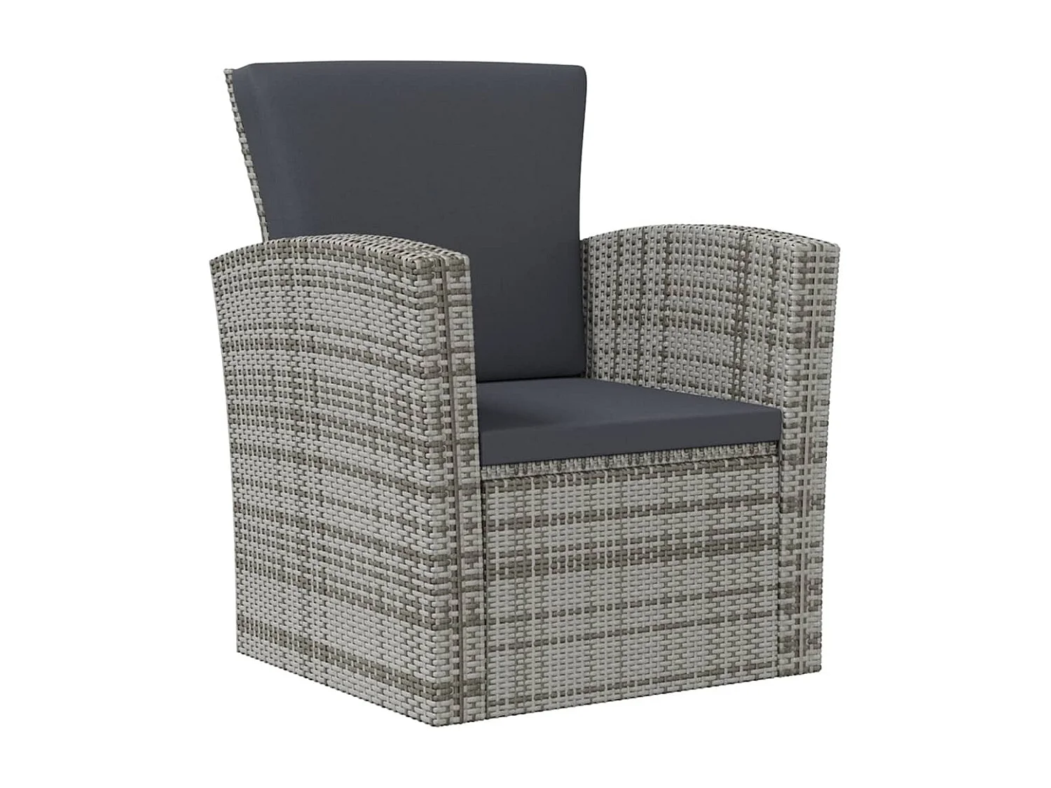 Salon de jardin 16 pcs avec coussins Résine tressée Gris 2