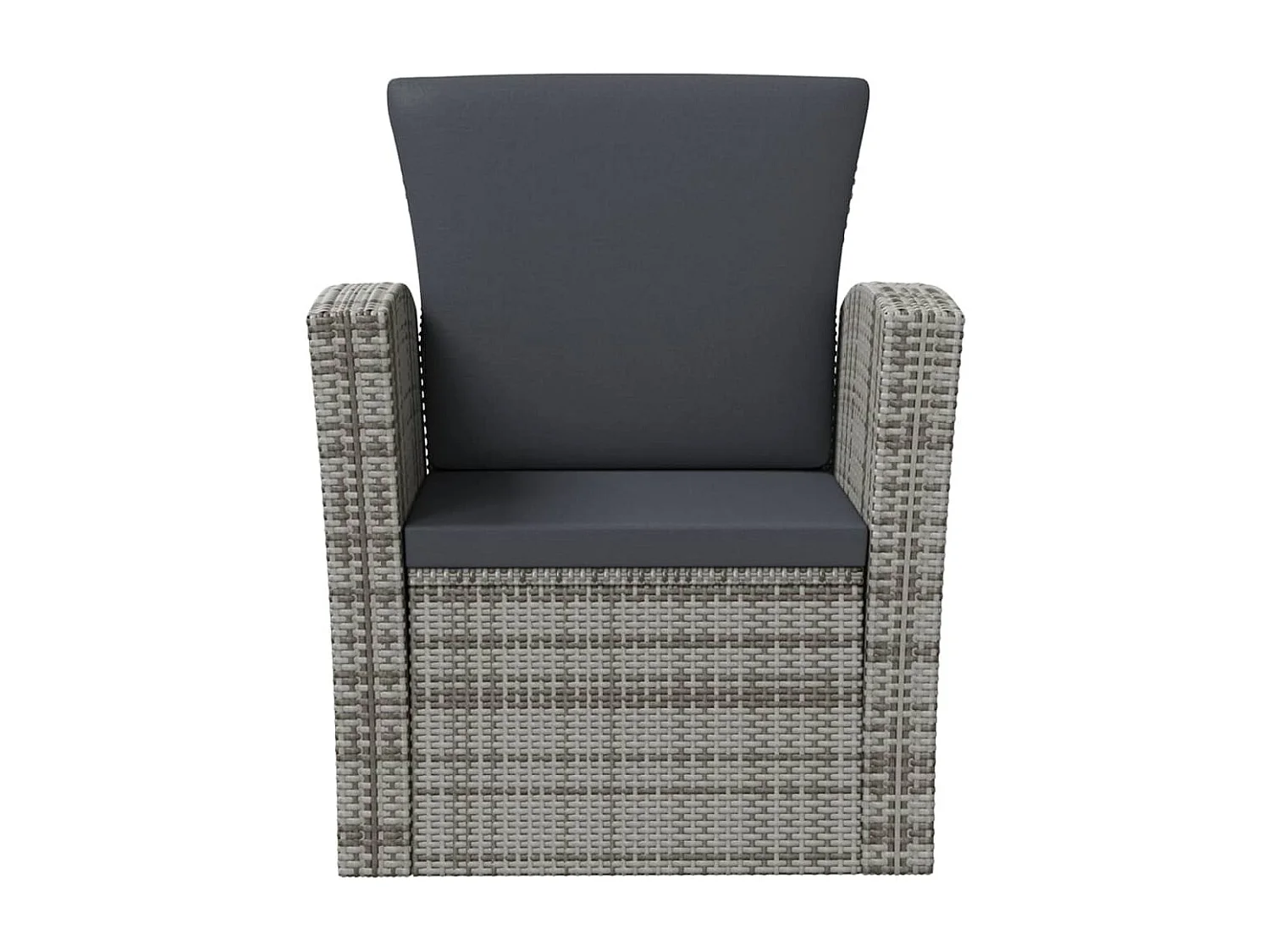 Salon de jardin 16 pcs avec coussins Résine tressée Gris 2