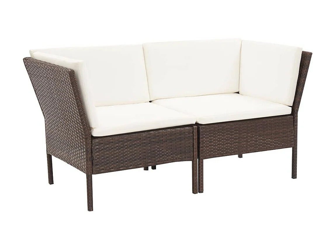 Salon de jardin 6 pcs avec coussins Résine tressée Marron 32