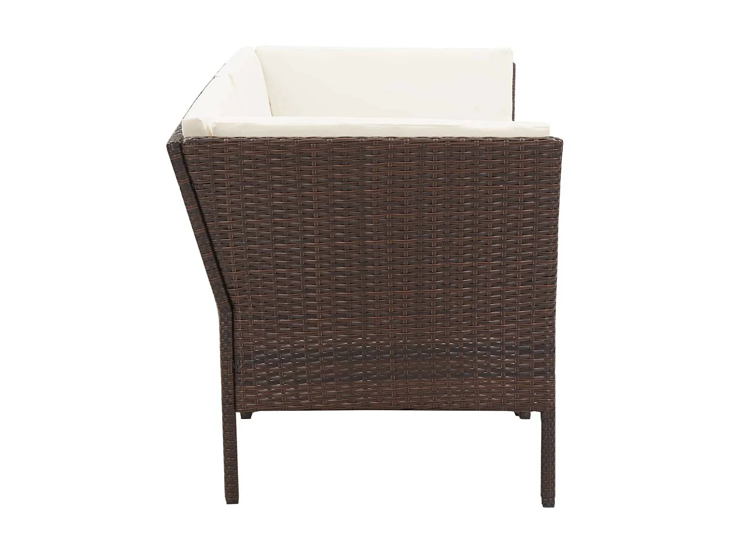Salon de jardin 6 pcs avec coussins Résine tressée Marron 32