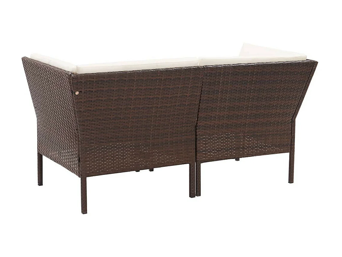 Salon de jardin 6 pcs avec coussins Résine tressée Marron 32