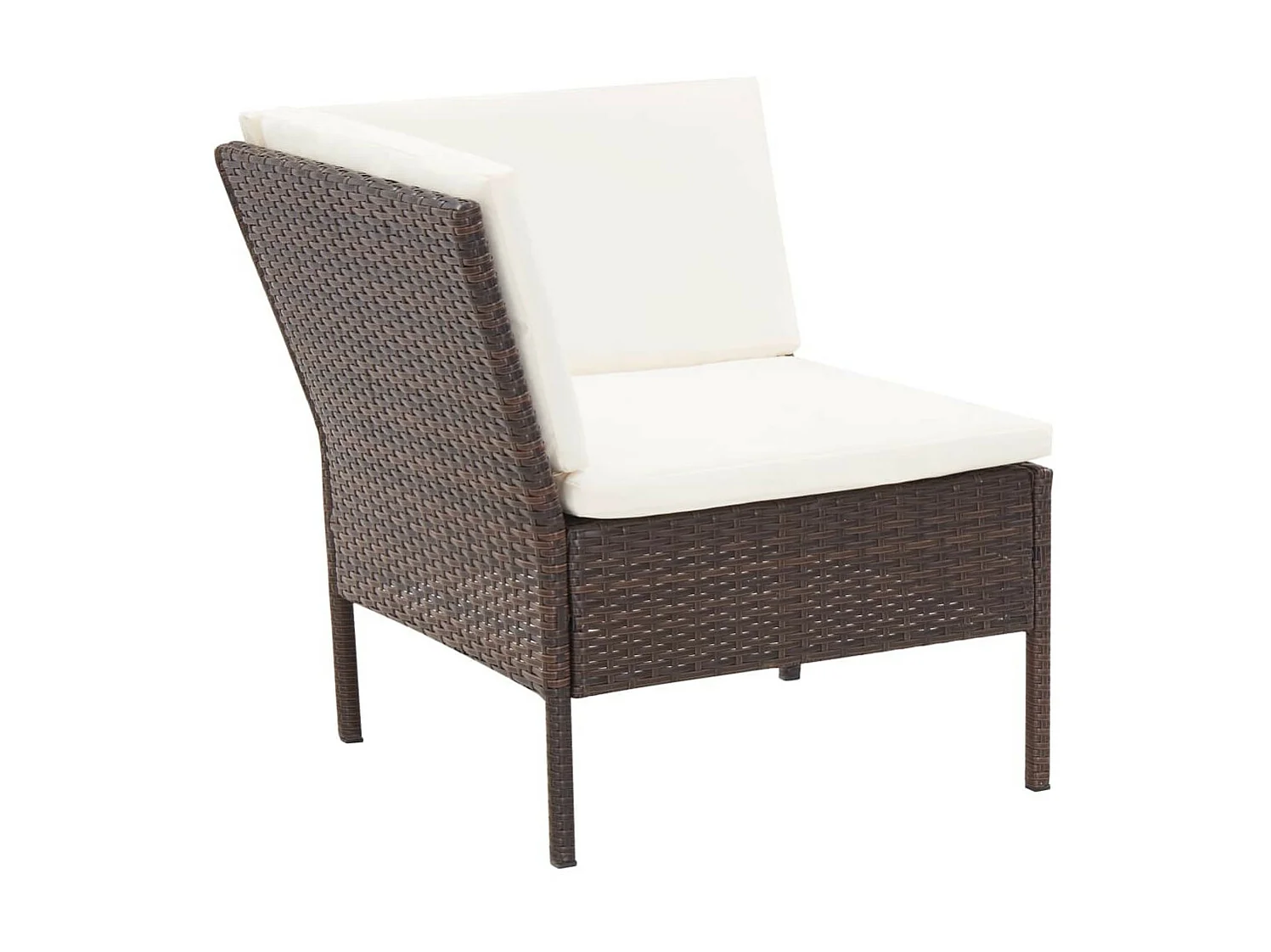 Salon de jardin 6 pcs avec coussins Résine tressée Marron 32