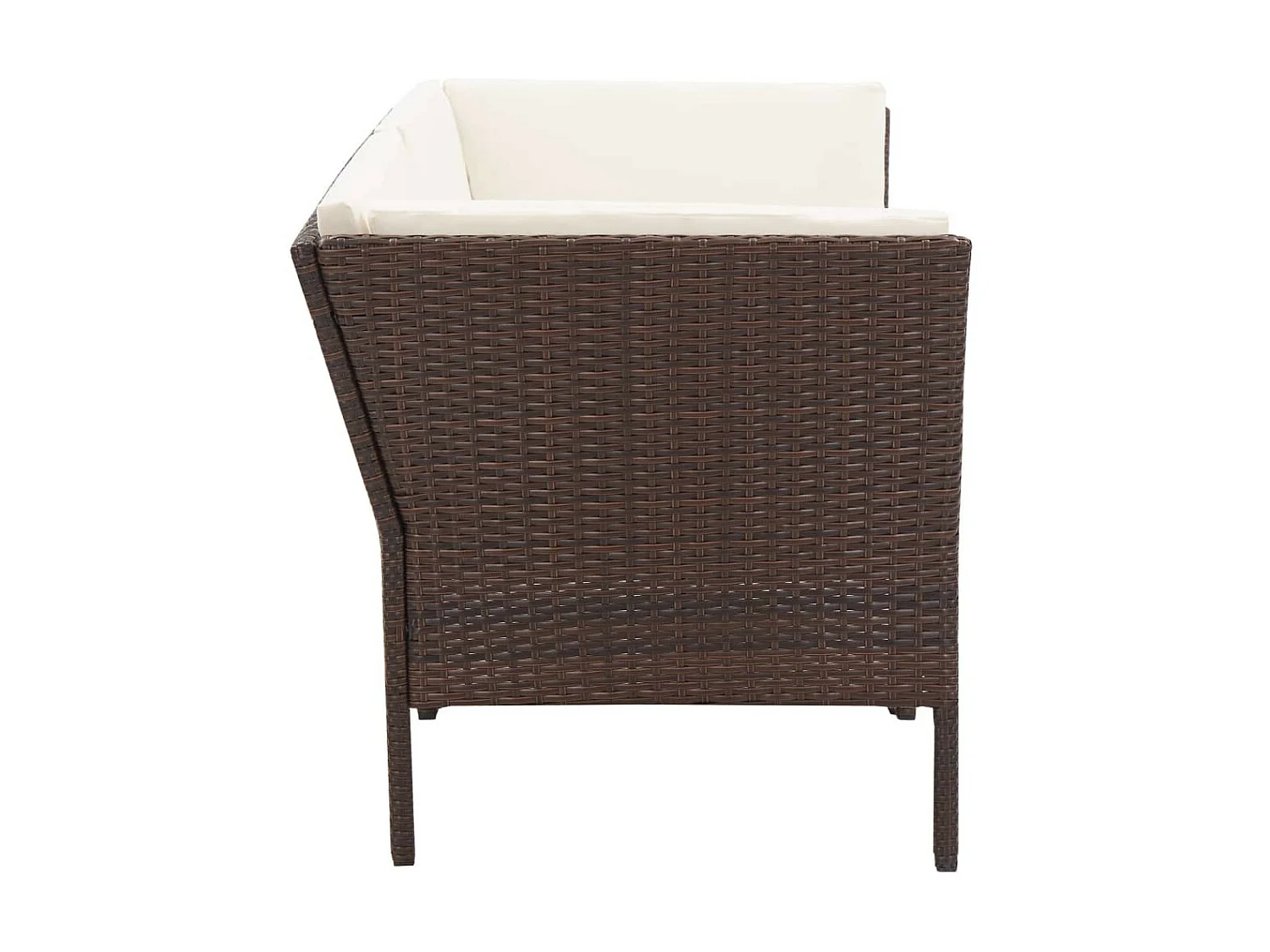 Salon de jardin 6 pcs avec coussins Résine tressée Marron 32