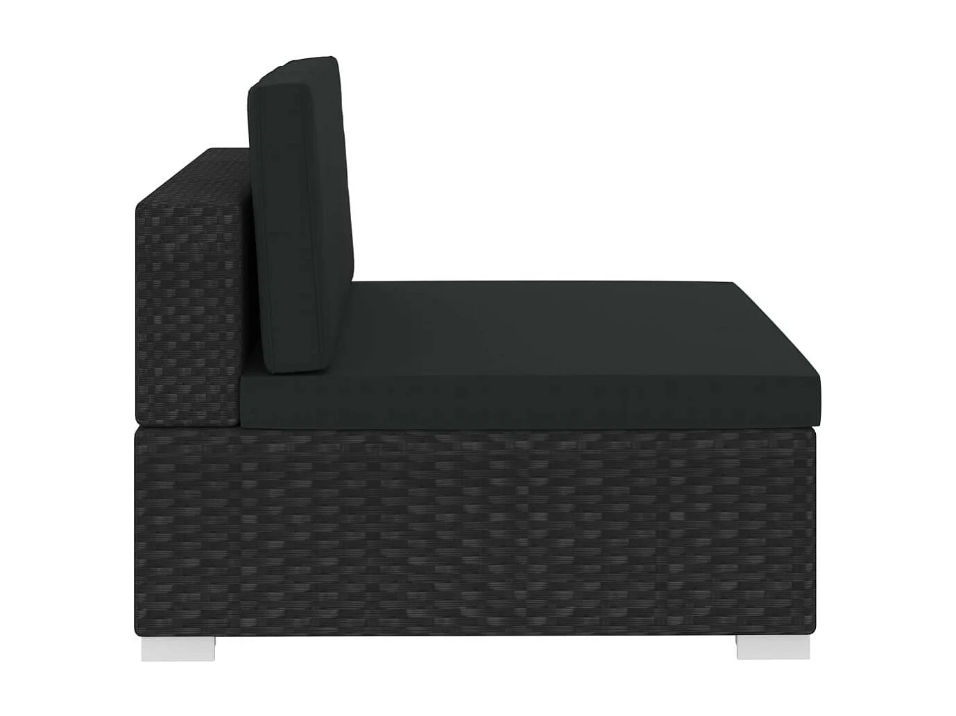 Canapés de jardin 3 pcs avec coussins Résine tressée Noir 2