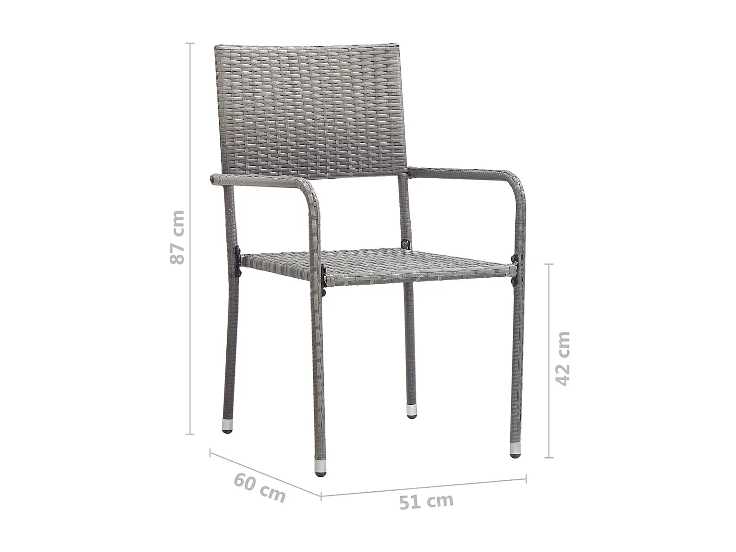 Ensemble de salle à manger de jardin 3 pcs Résine tressée Gris