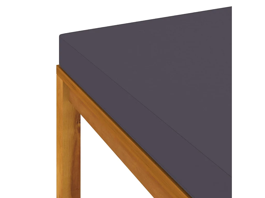 Salon de jardin 3 pcs avec coussin Bois d'acacia solide 4