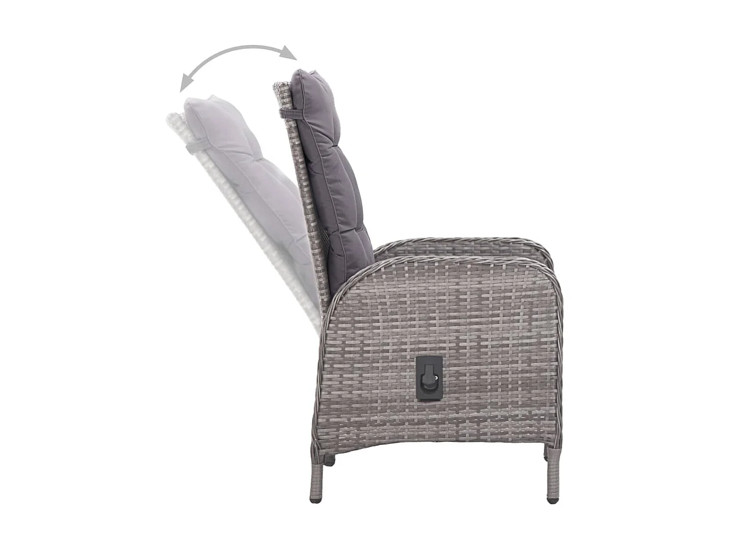 Ensemble à dîner de jardin 3 pcs Résine tressée et verre Gris