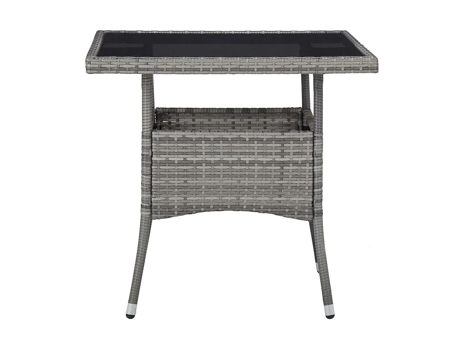 Ensemble à dîner de jardin 3 pcs Résine tressée et verre Gris