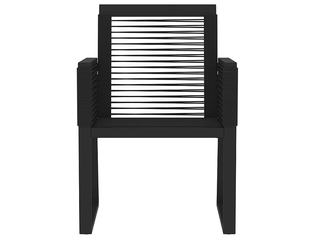 Ensemble de salle à manger de jardin 3 pcs Noir 6