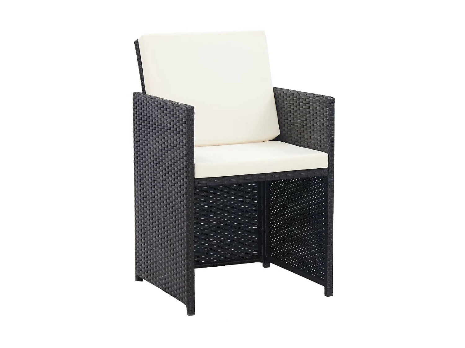 Salon de jardin 15 pcs avec coussins Résine tressée Noir 2