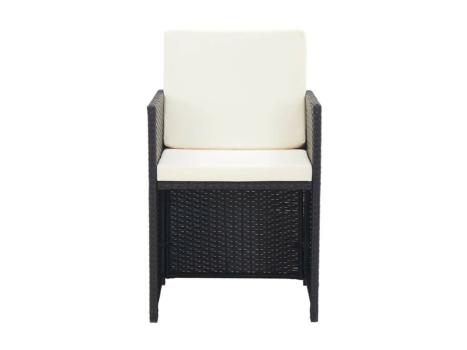 Salon de jardin 15 pcs avec coussins Résine tressée Noir 2