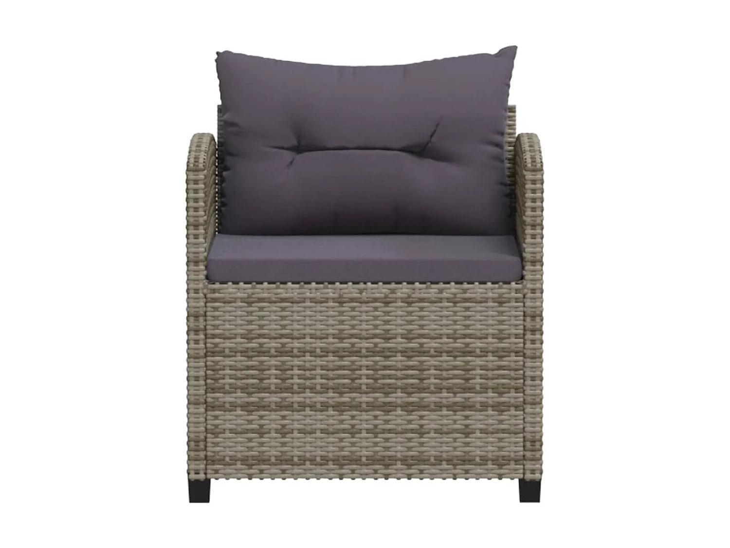 Salon de jardin 3 pcs avec coussins Résine tressée Gris 2