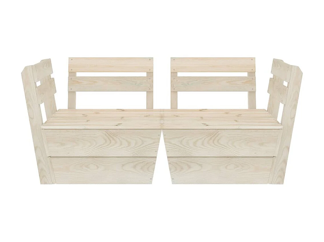 Canapé palette à 2 places de jardin Bois d'épicéa imprégné