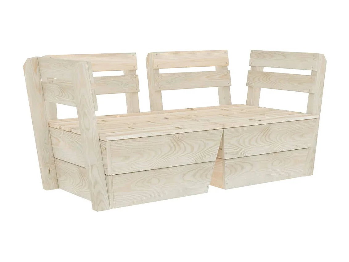 Canapé palette à 2 places de jardin Bois d'épicéa imprégné