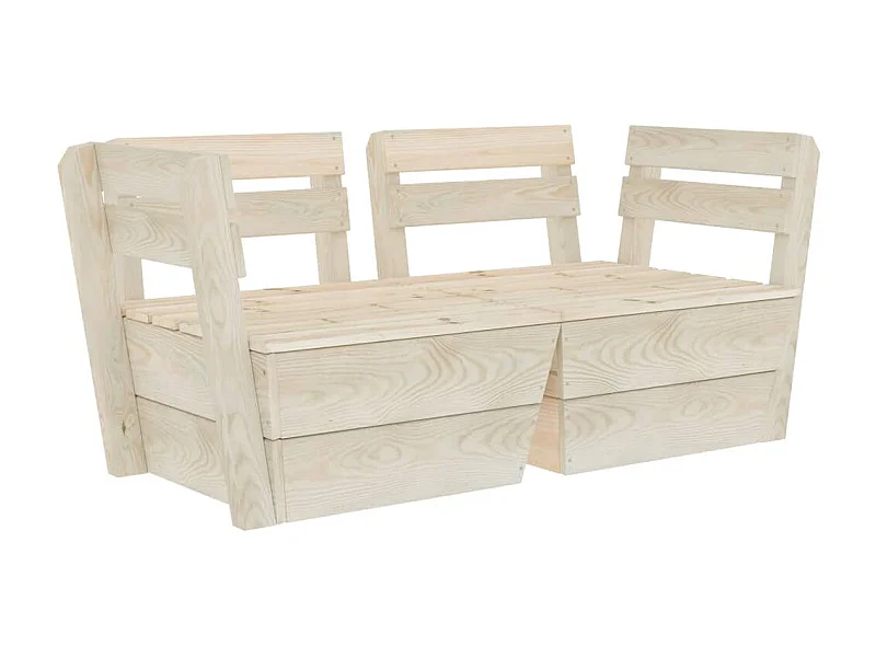 Canapé palette à 2 places de jardin Bois d'épicéa imprégné