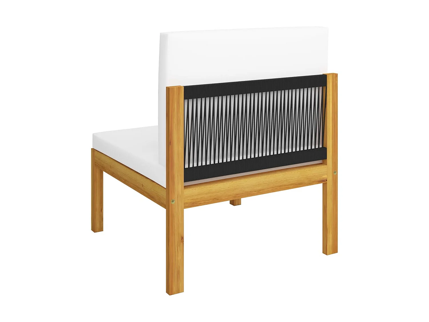 Salon de jardin 4 pcs avec coussins Crème Bois d'acacia solide 4