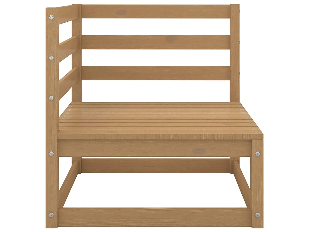 Salon de jardin 12 pcs Marron miel Bois de pin massif 3