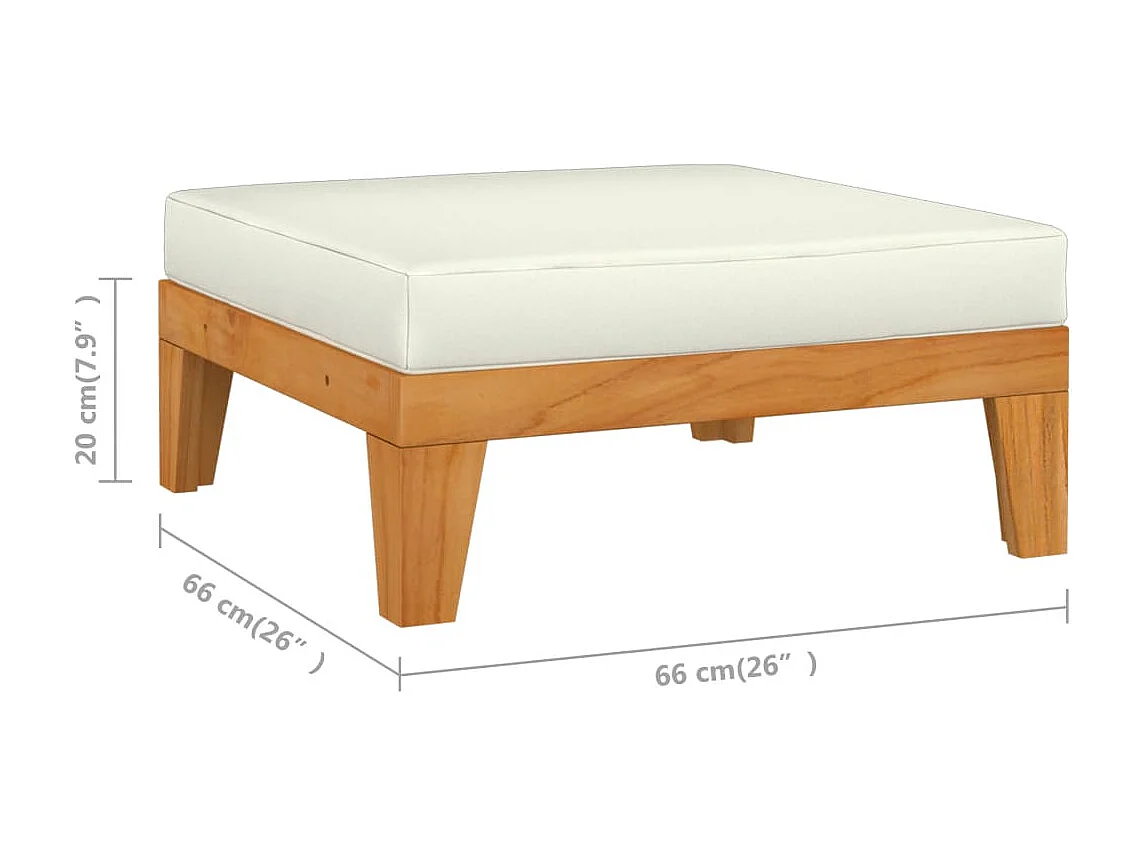 Salon de jardin 7 pcs avec coussins Bois d'acacia solide 13