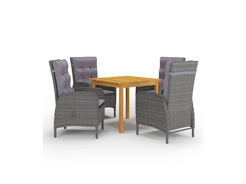 Ensemble de salle à manger de jardin 5 pcs Gris 32