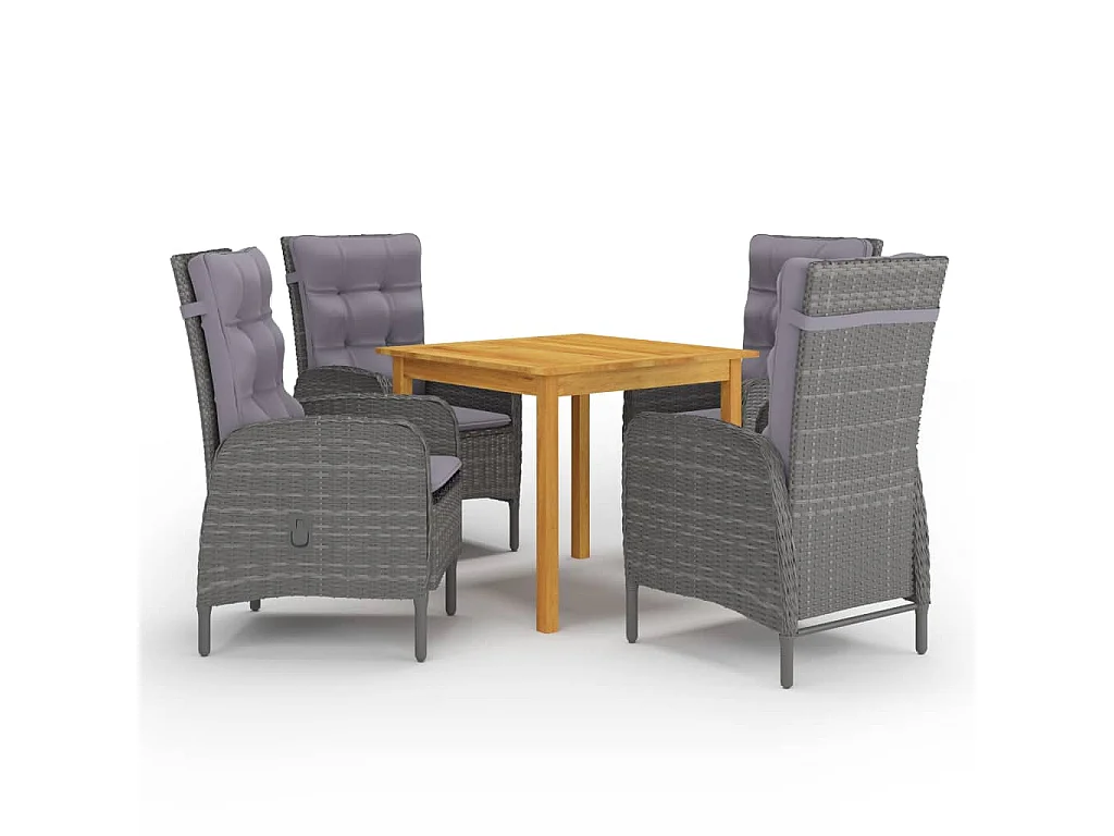 Ensemble de salle à manger de jardin 5 pcs Gris 32