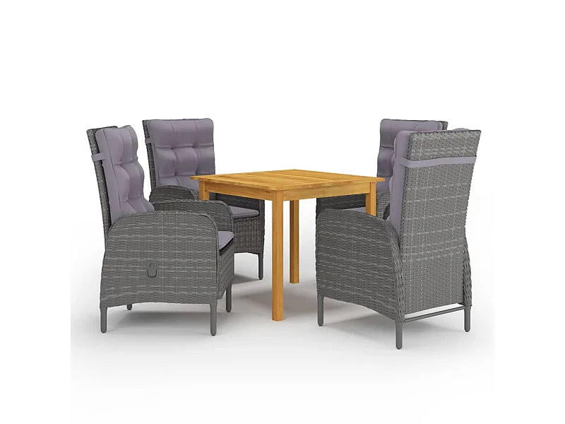 Ensemble de salle à manger de jardin 5 pcs Gris 32