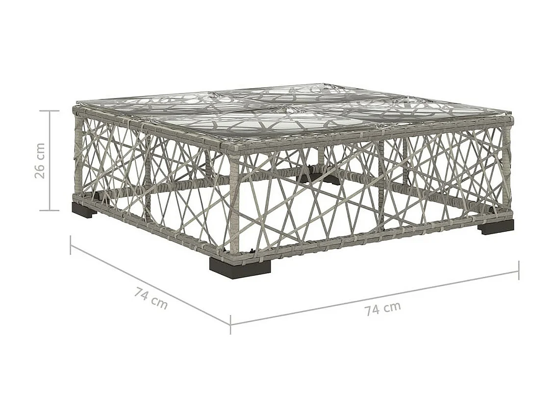Salon de jardin 6 pcs avec coussins Résine tressée Gris 22