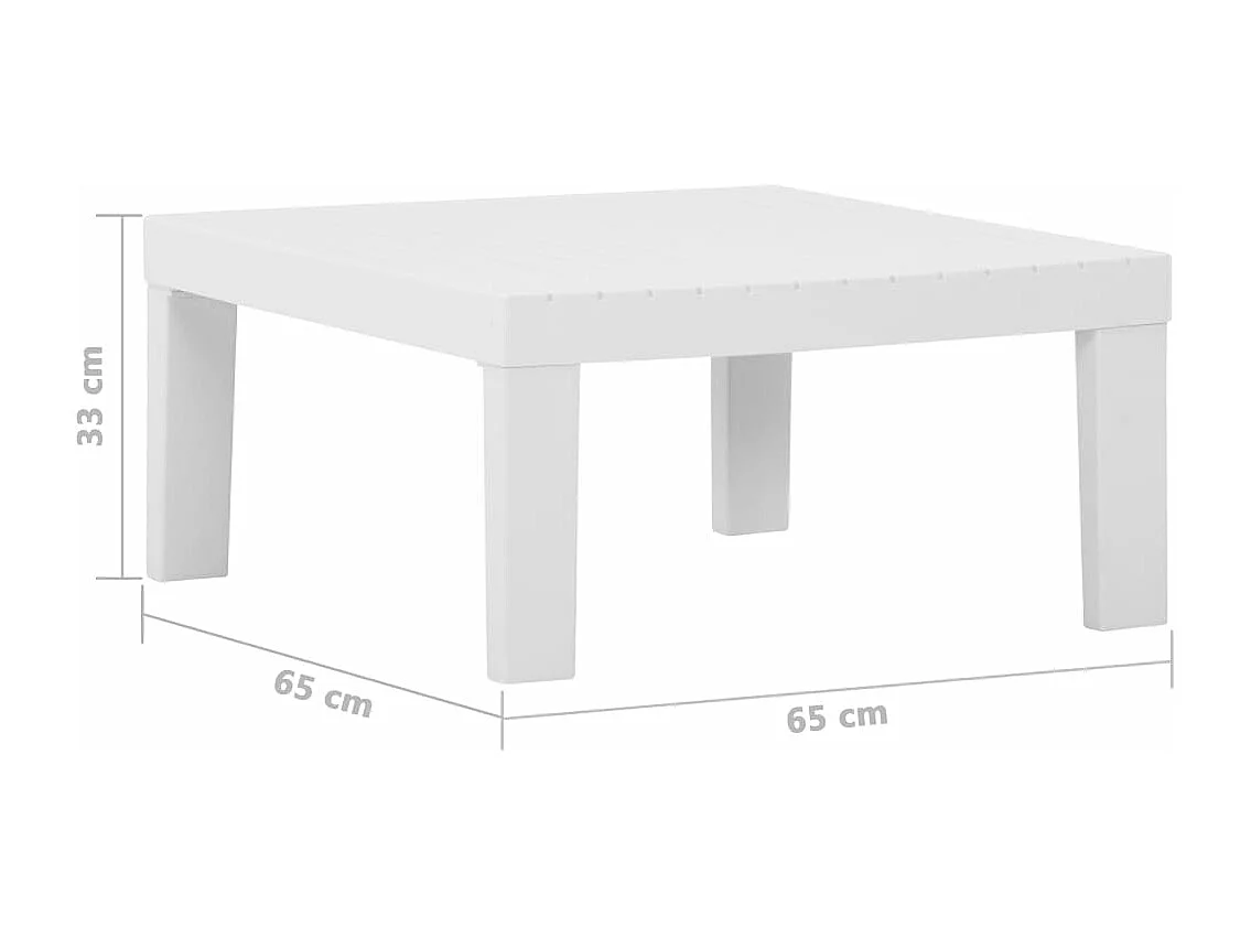 Salon de jardin 4 pcs avec coussins Plastique Blanc 2