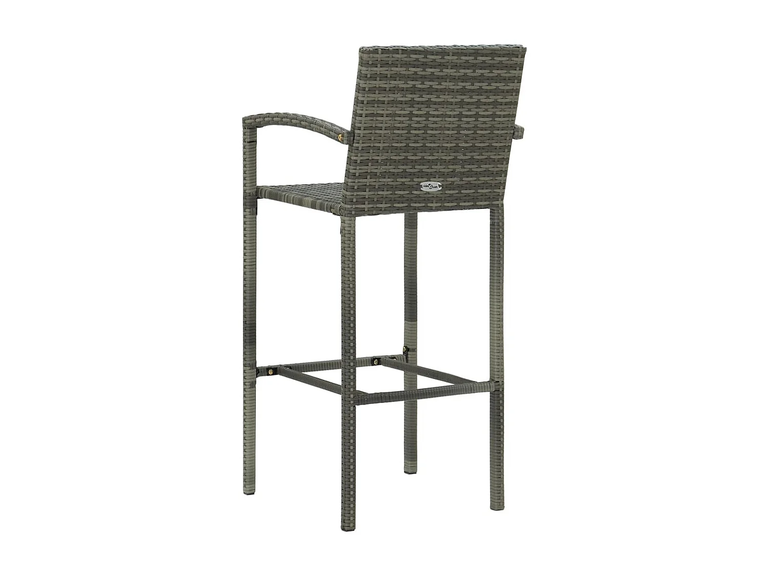 Jeu de bar de jardin 7 pcs avec accoudoirs Résine tressée Gris
