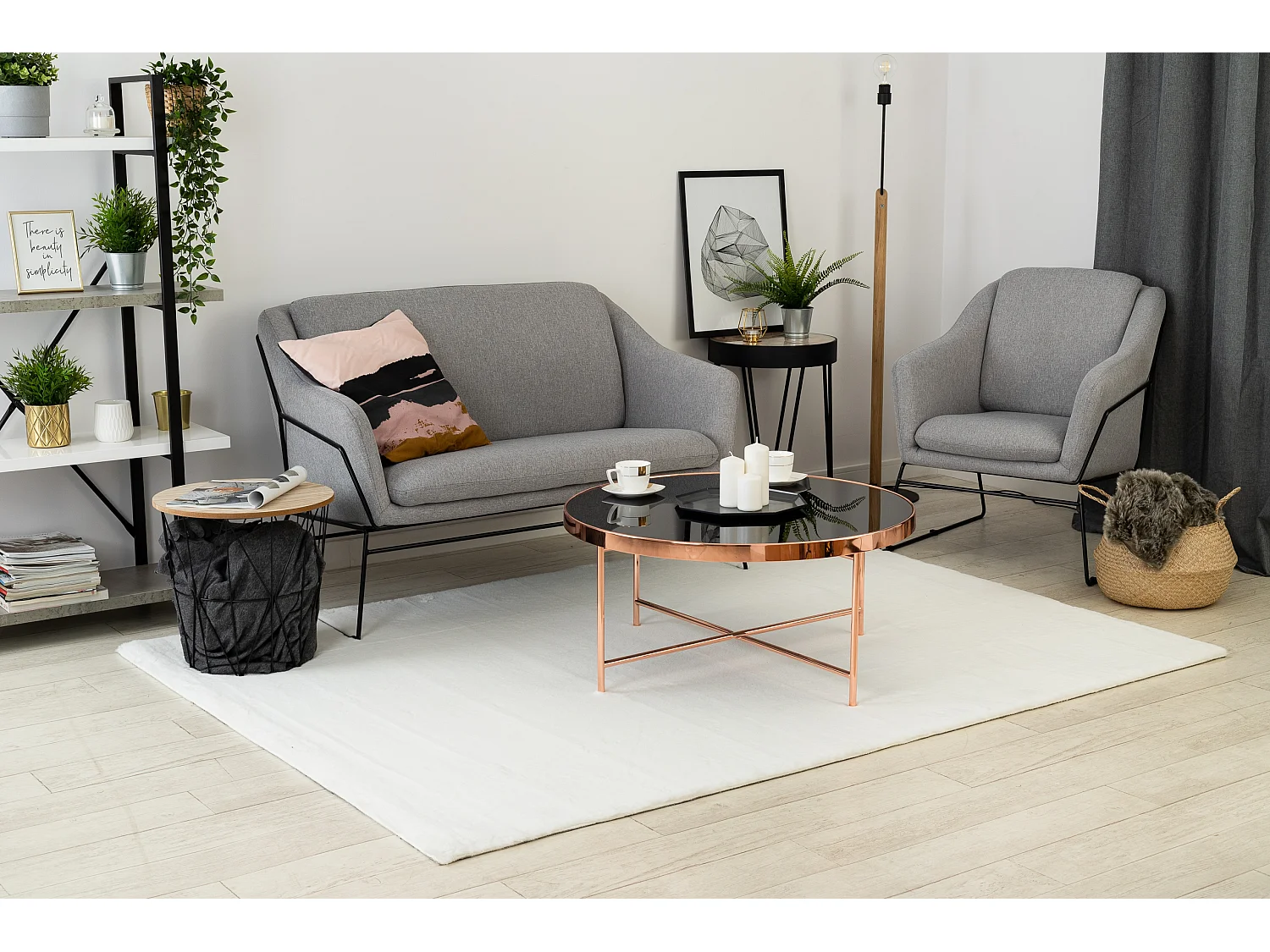 Tapijt BUNNY wit IMITATIE konijnenvacht 180x270 cm