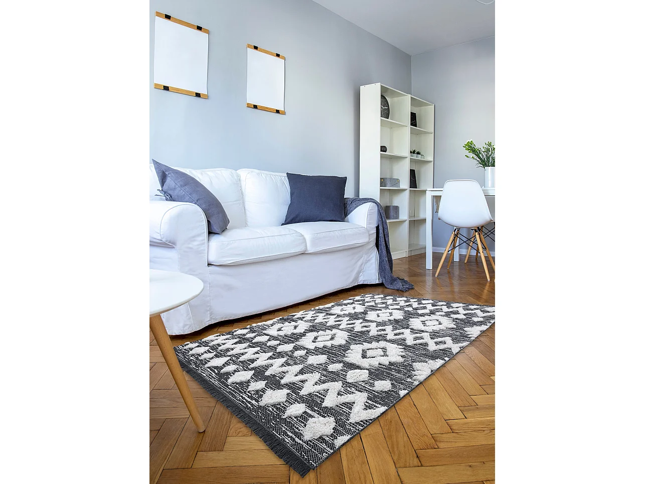 Tapis ECO SIZAL BOHO MOROC Etno Zigzag 22319 franges - deux niveaux de 175x270 cm