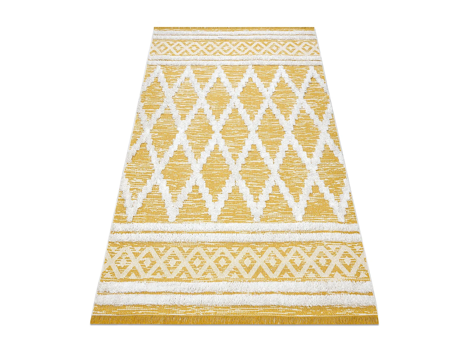 Tapijt MOROC Ruit 22297 Ecologisch , EKO SISAL rand - twee poolhoogte  155x220 cm