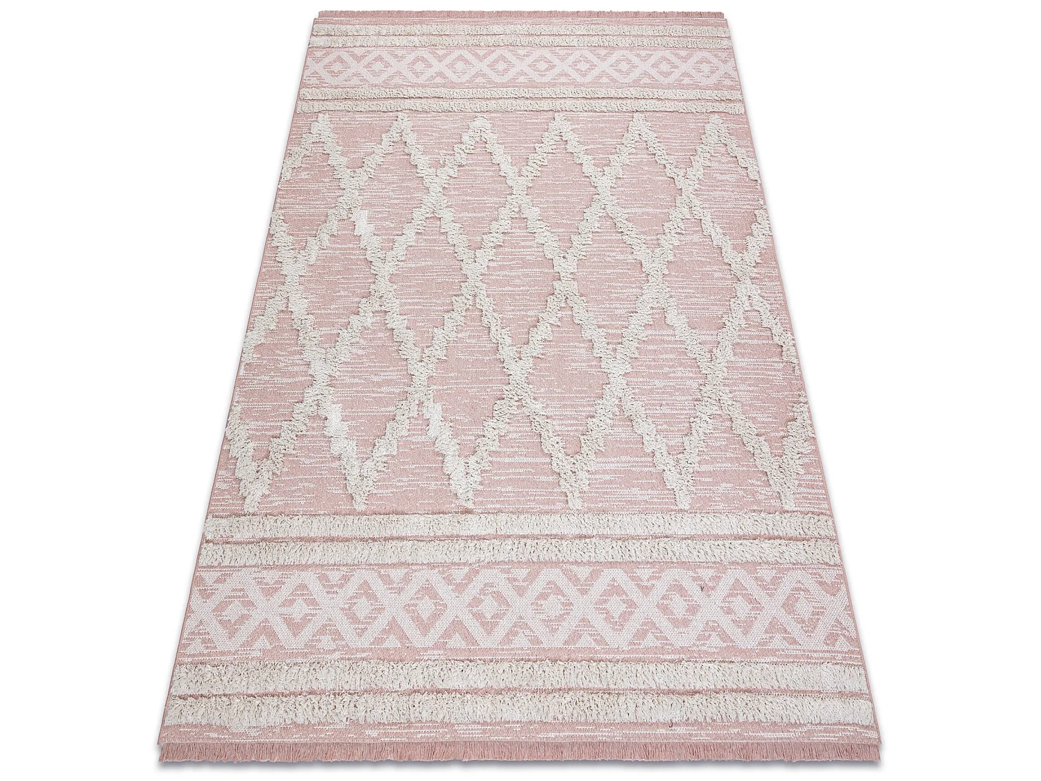 Tapijt MOROC Ruit 22297 Ecologisch , EKO SISAL rand - twee poolhoogte  155x220 cm