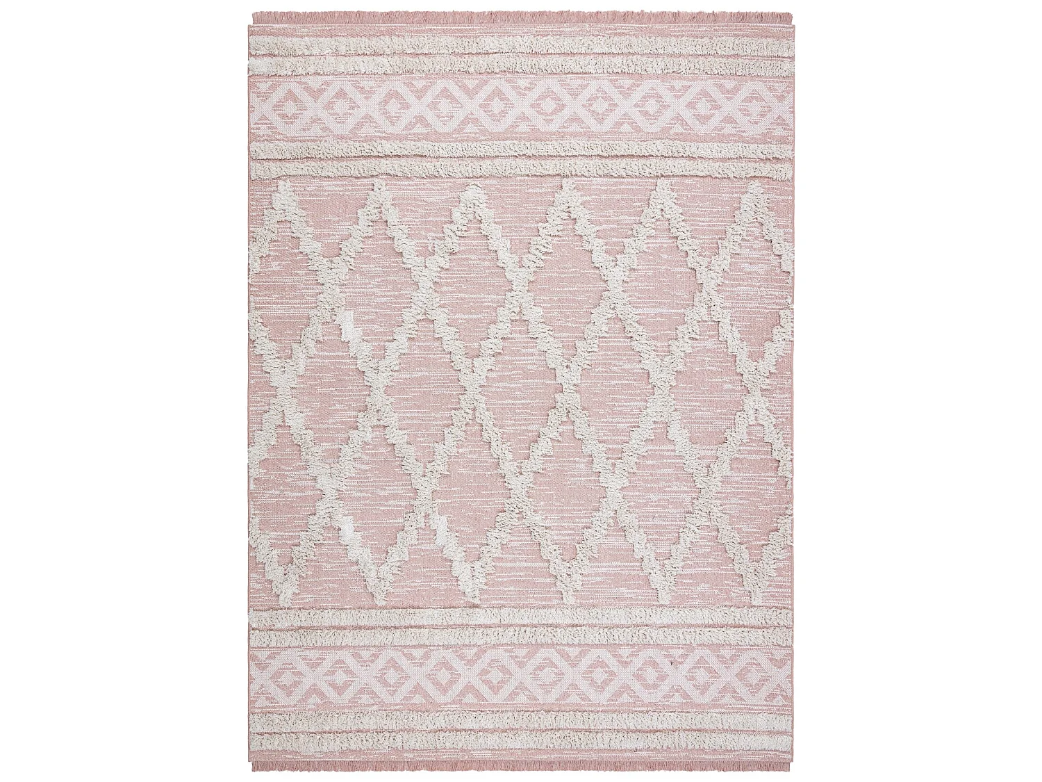 Tapijt MOROC Ruit 22297 Ecologisch , EKO SISAL rand - twee poolhoogte  155x220 cm