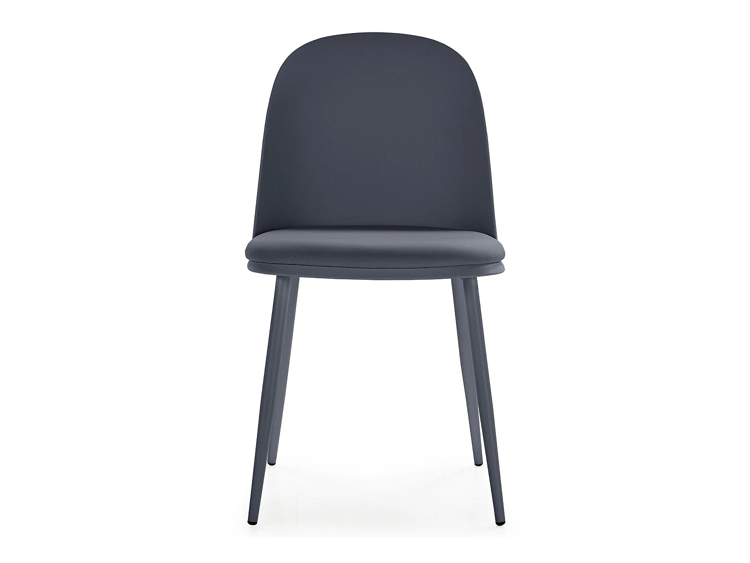 Lot de 4 chaises Kana bleus, pieds en métal et assise rembourrée