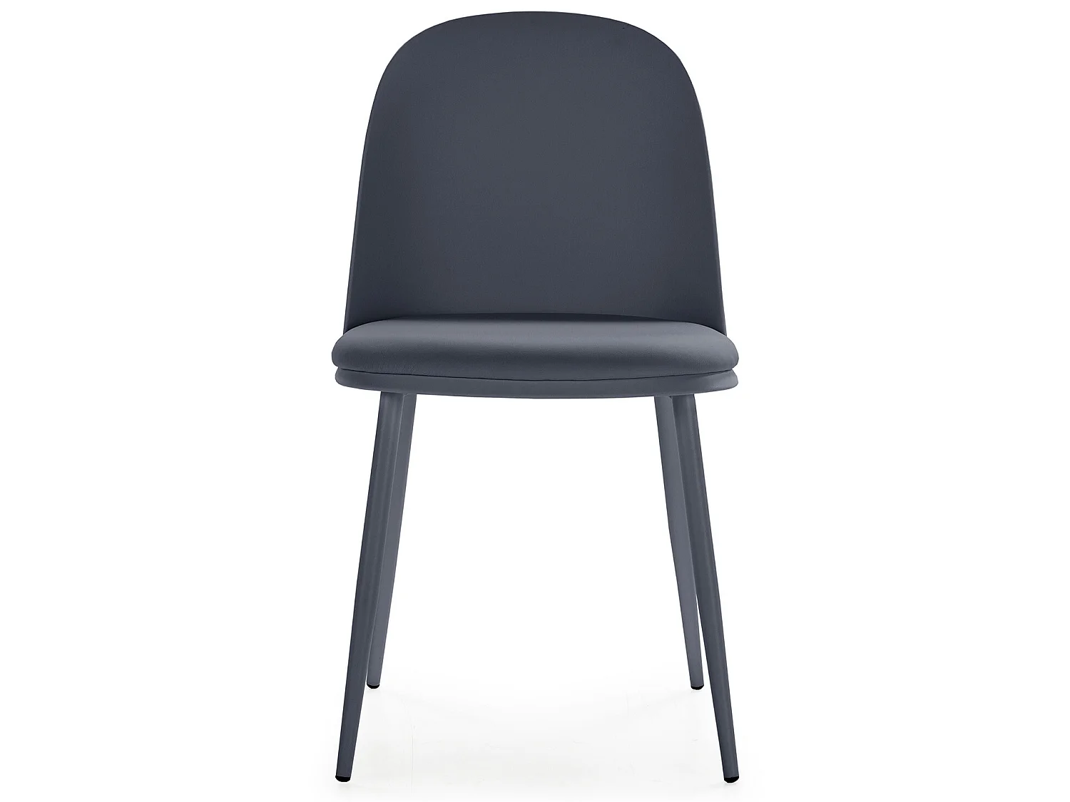 Lot de 4 chaises Kana bleus, pieds en métal et assise rembourrée