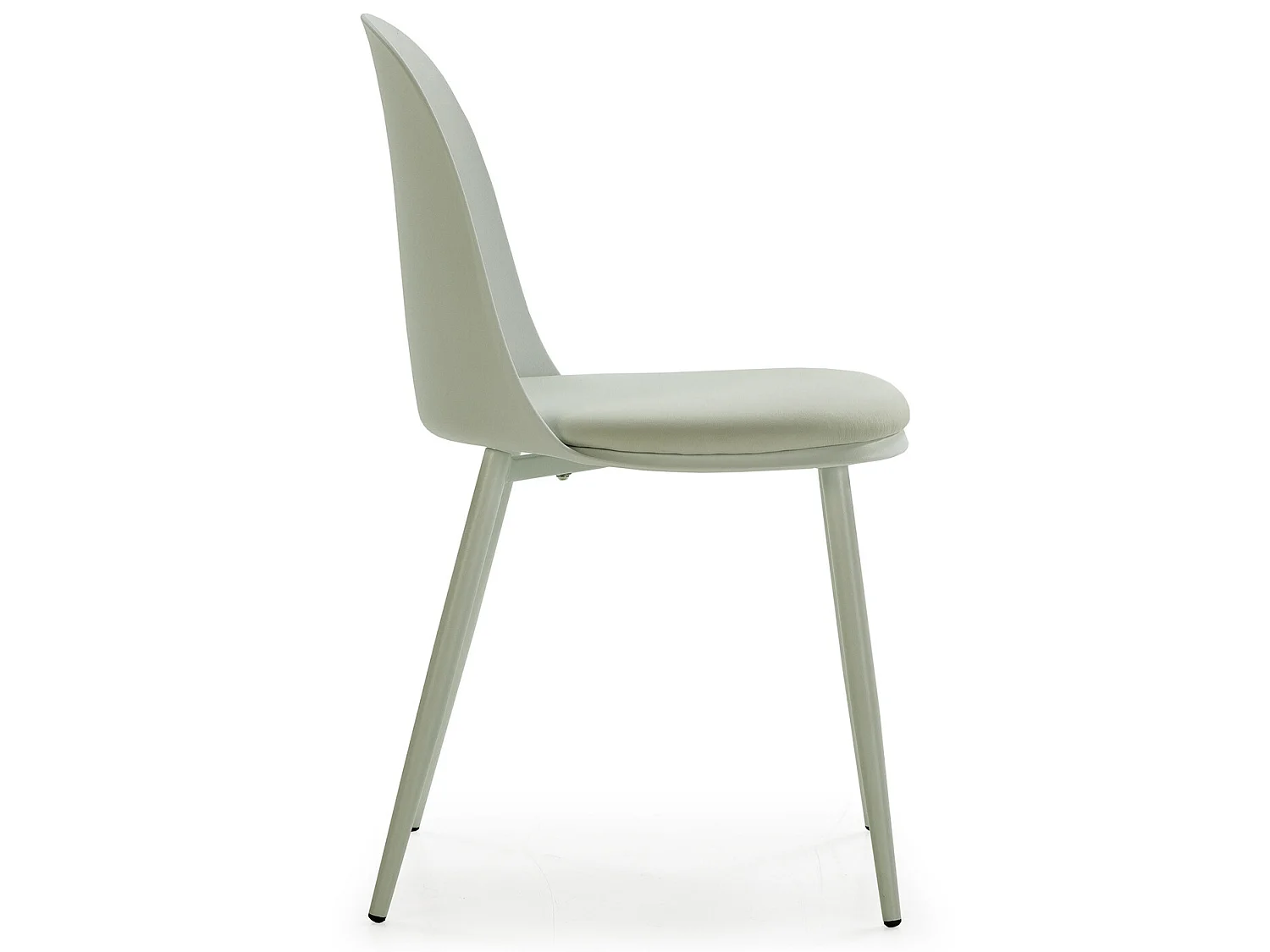 Set de 4 sillas Kana Verde, patas metálicas y asiento tapizado