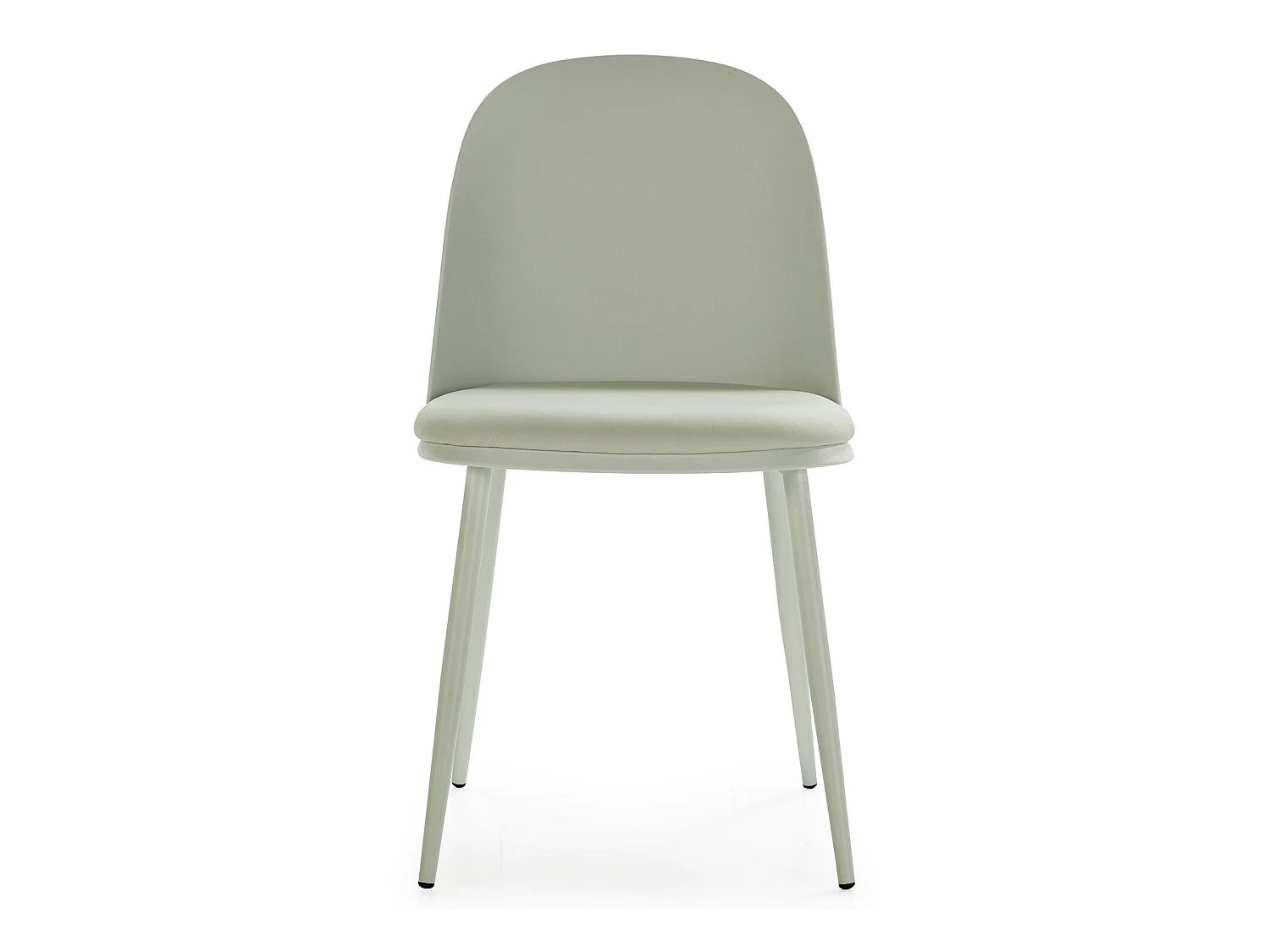 Lot de 4 chaises Kana vert, pieds en métal et assise rembourrée