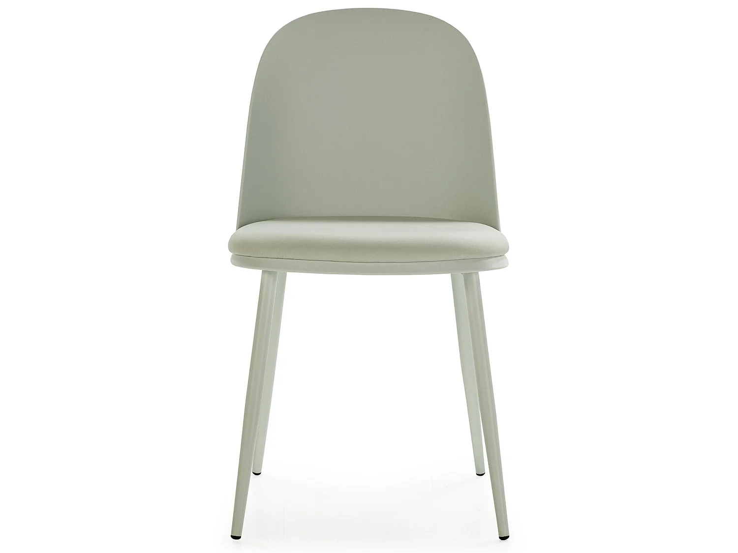 Lot de 4 chaises Kana vert, pieds en métal et assise rembourrée