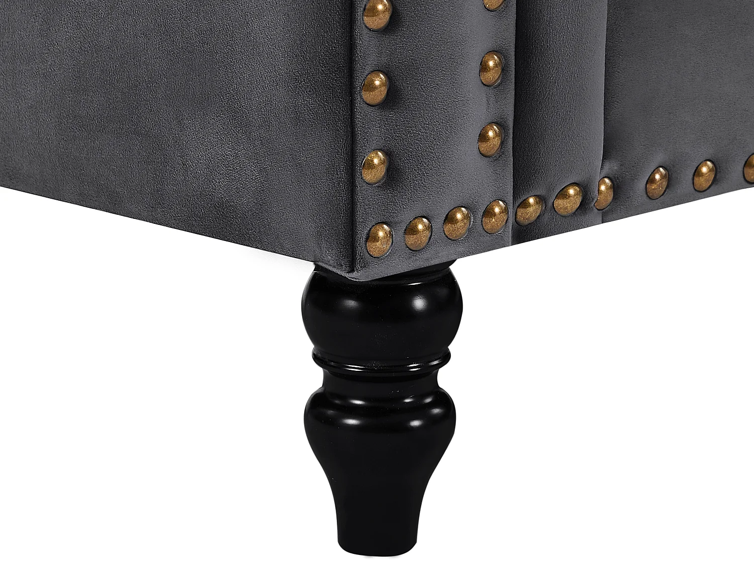 Ecksofa - Ecke wechselbar - Samt - Anthrazit - TURNER