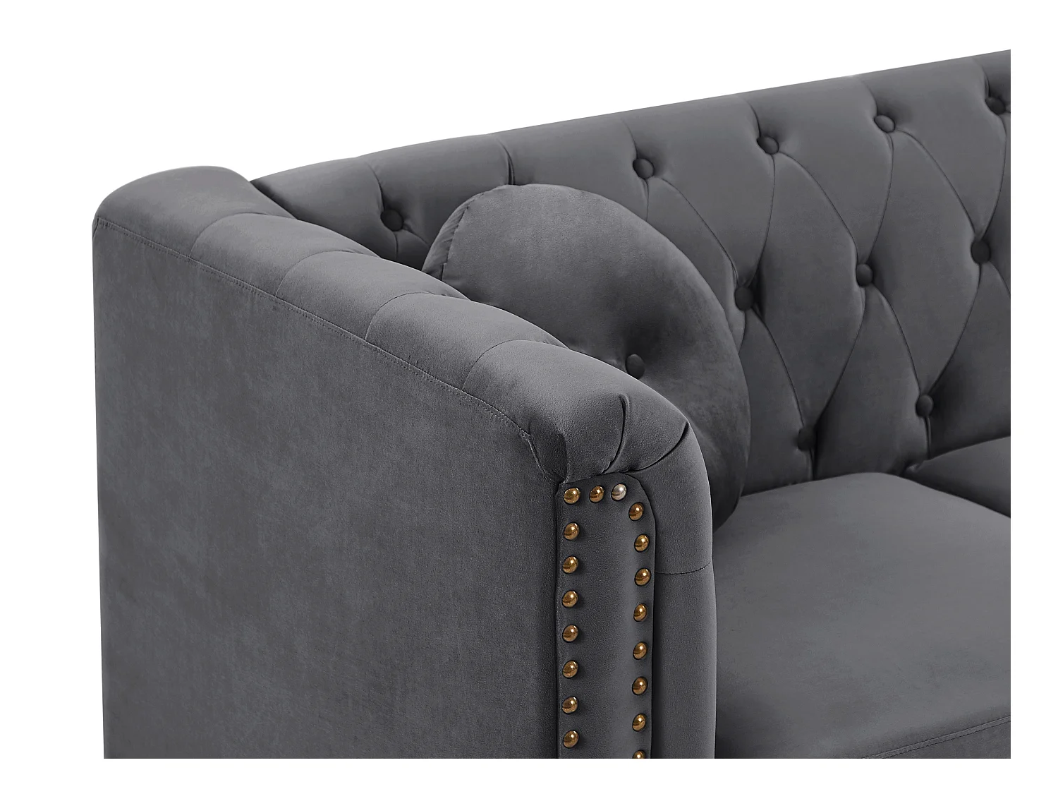 Canapé d'angle réversible en velours anthracite TURNER