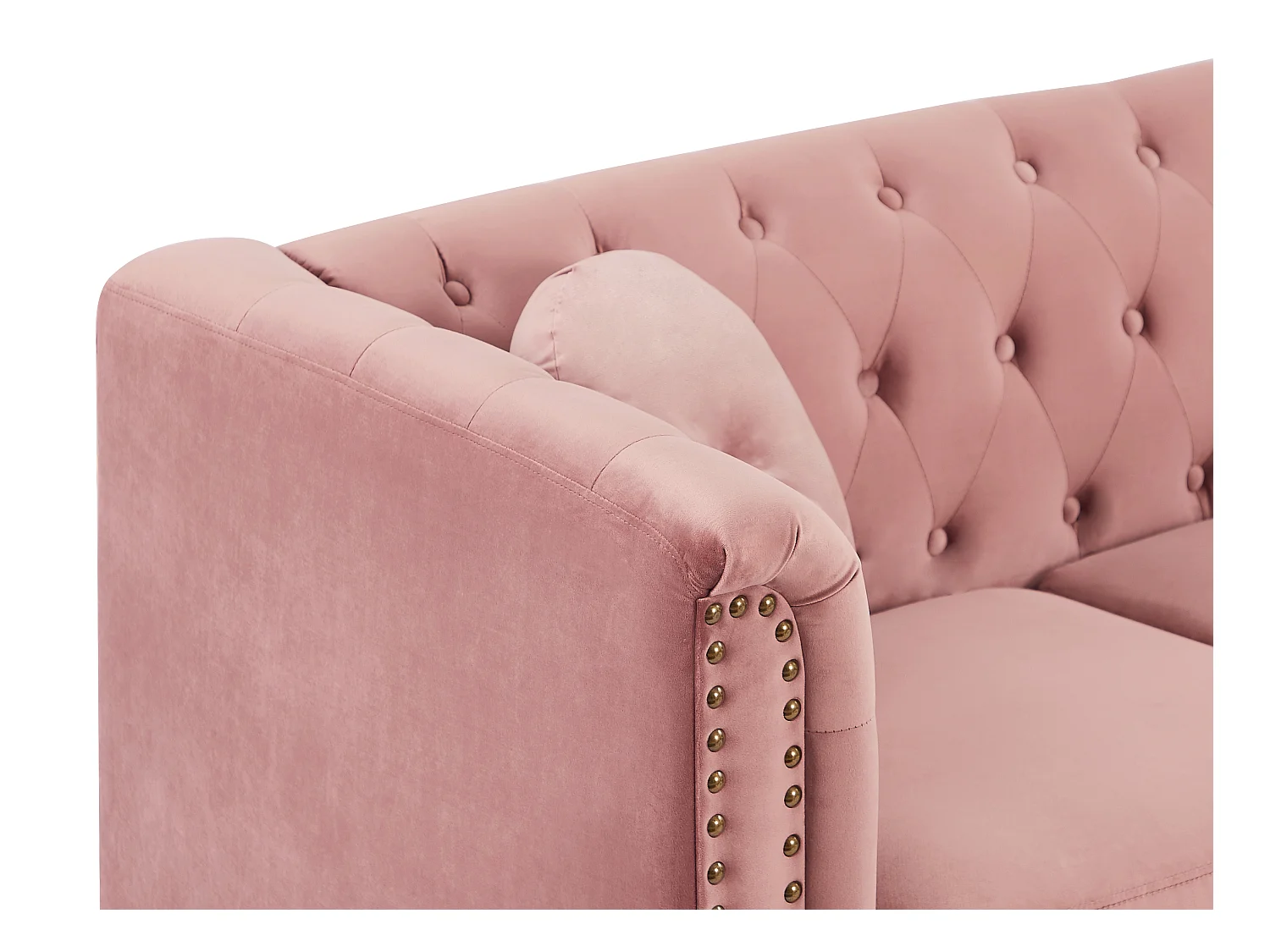 Omkeerbare hoekbank van oud roze velours TURNER