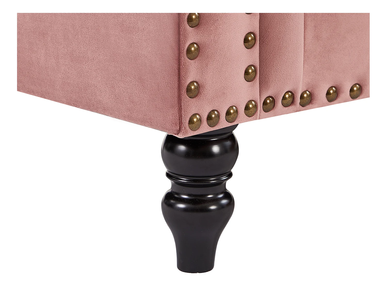 Omkeerbare hoekbank van oud roze velours TURNER
