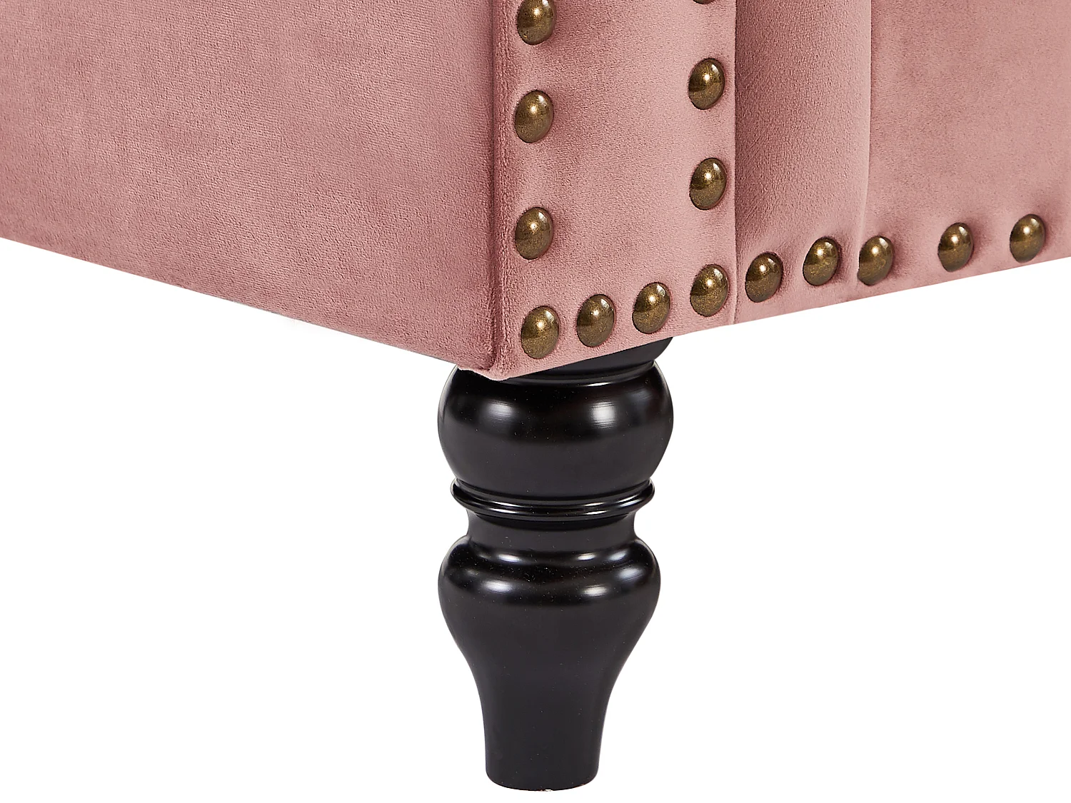 Omkeerbare hoekbank van oud roze velours TURNER