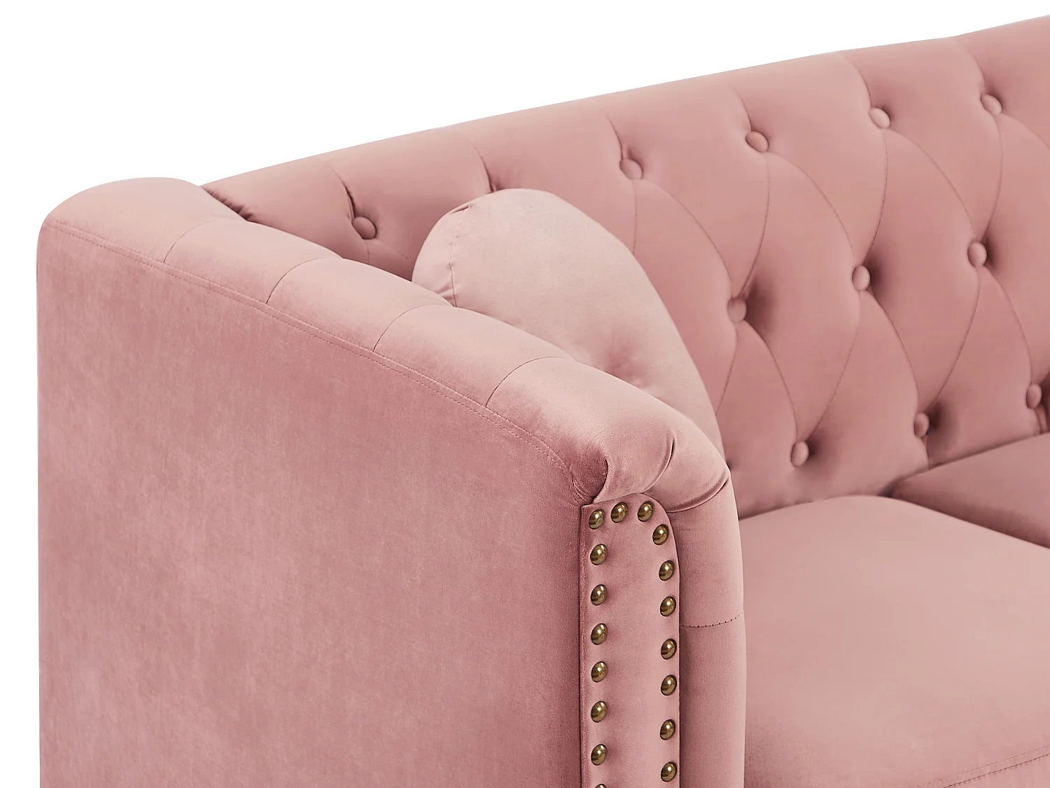 Omkeerbare hoekbank van oud roze velours TURNER