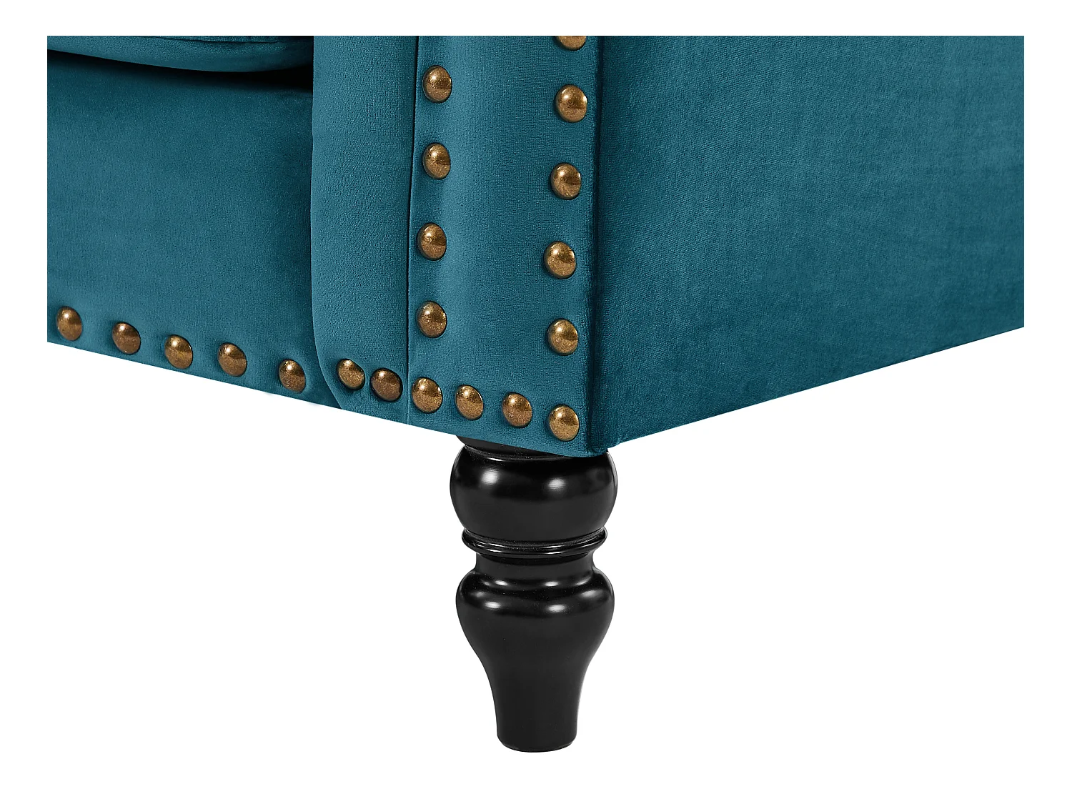 Canapé d'angle réversible en velours bleu canard TURNER