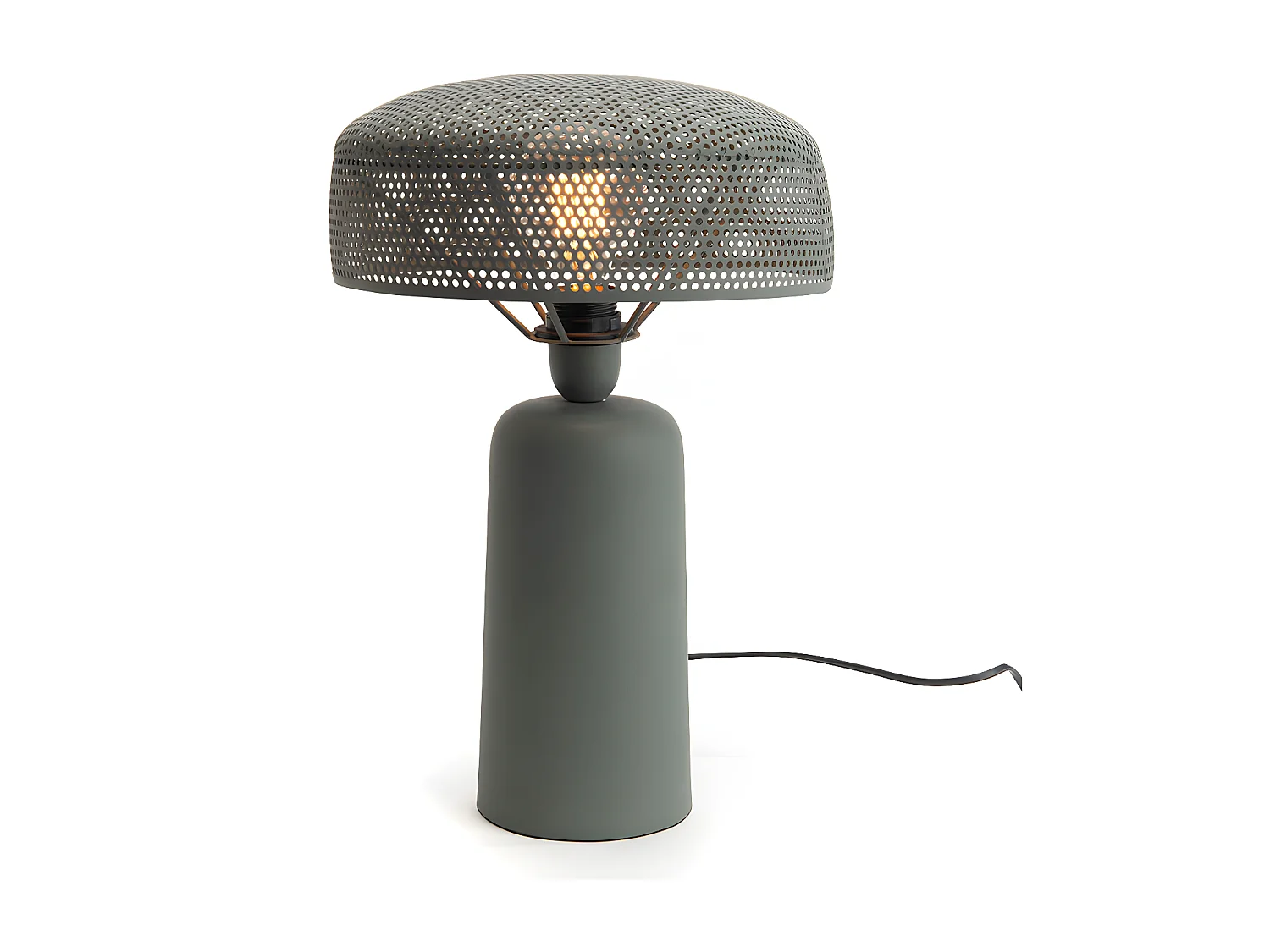 Lampe table AYA  H:41 cm vert lichen    - E27_40W