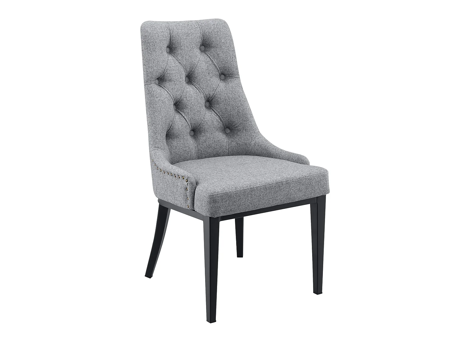 Chaise de Salle à Manger Chester Motif Chesterfield 100x53x60 cm Gris Clair [en.casa]