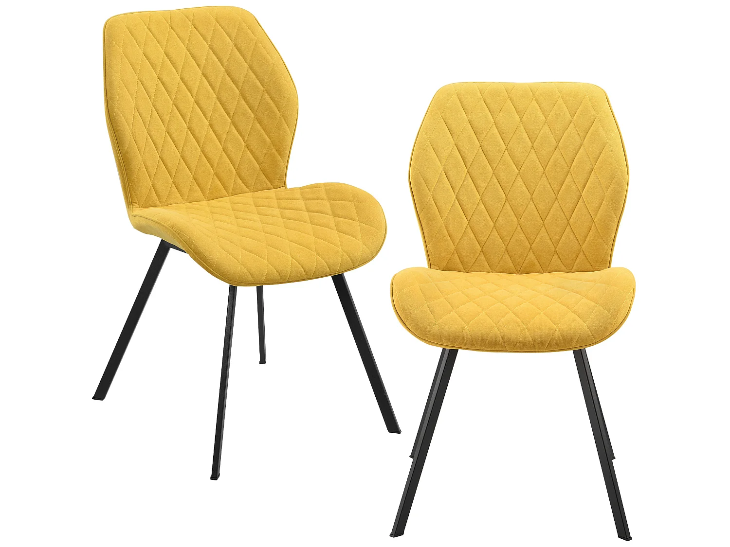 Lot de 2 Chaises de Salle à Manger Sarpsborg 89 x 51 x 64 cm Jaune Moutarde [en.casa]